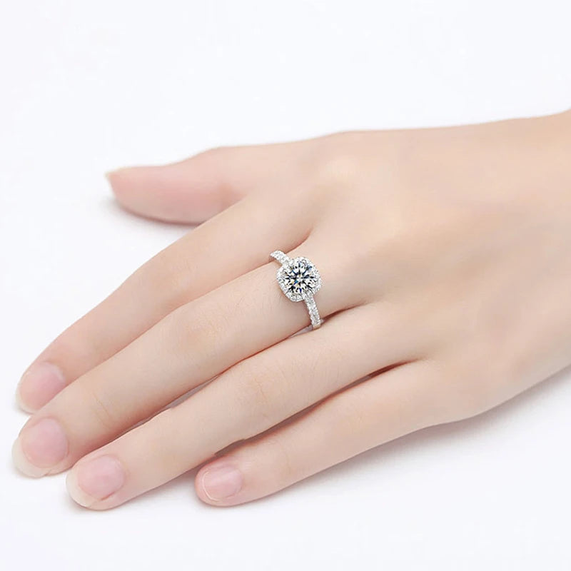 Ring 925 Sterling Silver Plated with 18k White Gold Rings for Women Wedding Band Fine Jewelry
