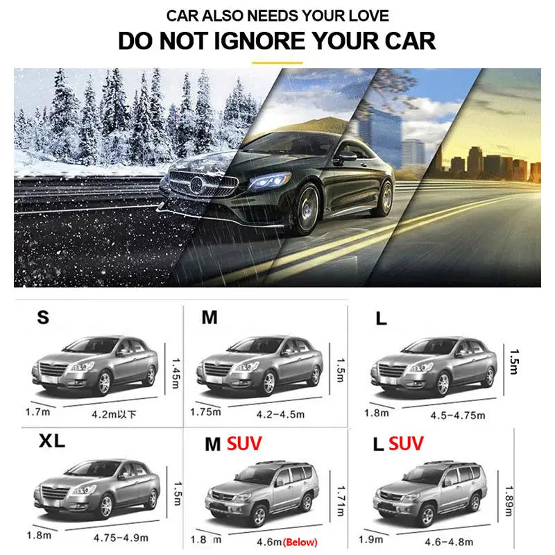 🚗SEAMETAL Exterior Car Cover Outdoor Protection Full Car Covers Snow Cover Sunshade Waterproof Dustproof Universal for Sedan SUV