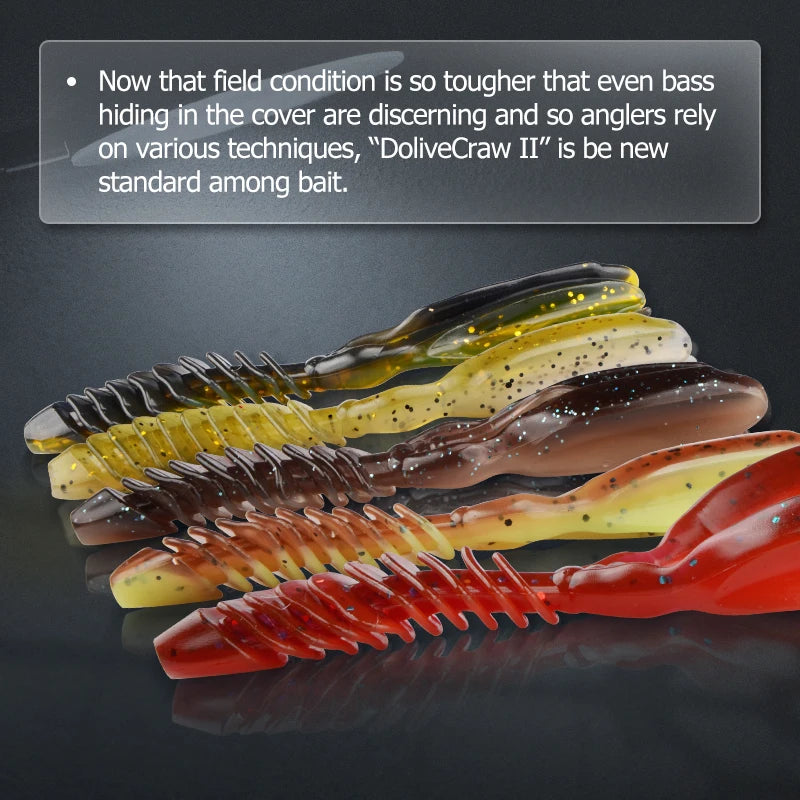 20pcs DoliveCraw II 74mm 3g Jigging Lures Silicone Worm Soft Fishing Bait Shrimp Bass Carp Artificial Soft Lures Tackle