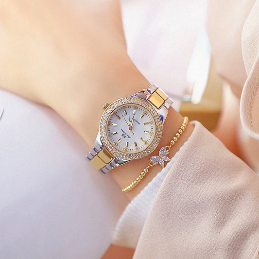 2023 Ladies Wrist Watches Dress Gold Watch Women Crystal Diamond Watches Stainless Steel Silver Clock Women Montre Femme 2022