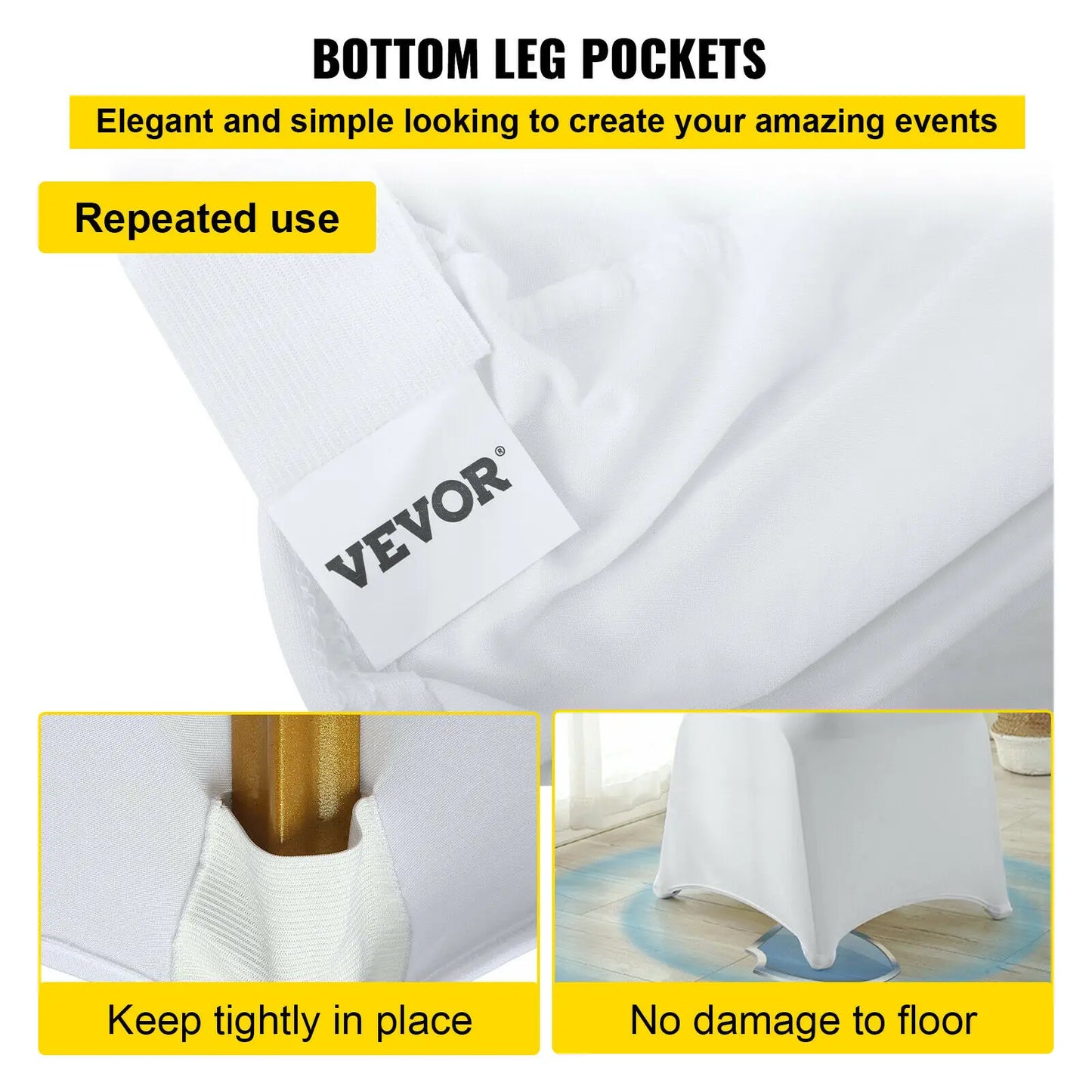 VEVOR 50 100Pcs Wedding Chair Covers Spandex Stretch Slipcover for Restaurant Banquet Hotel Dining Party Universal Chair Cover