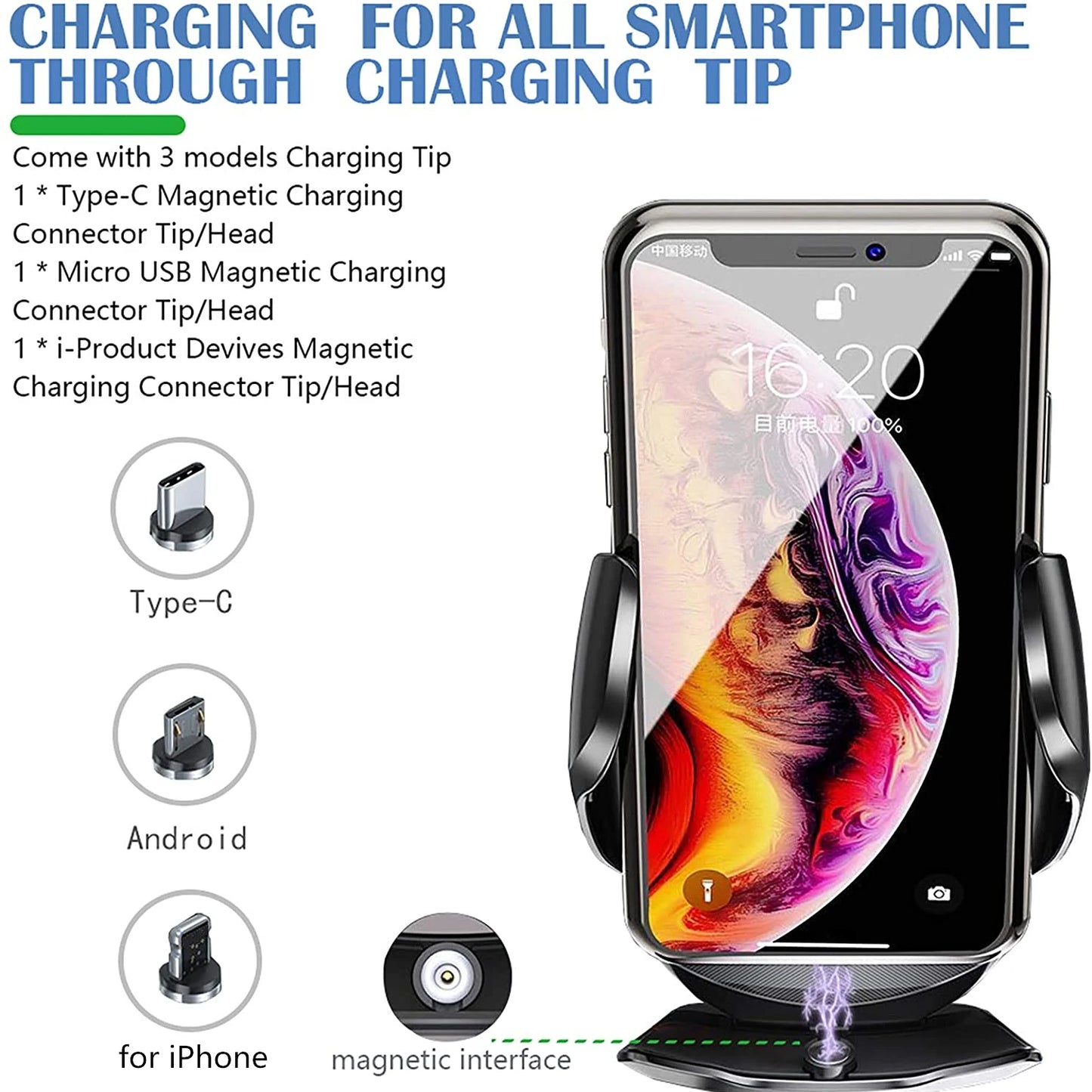 30W Car Wireless Charger for iPhone 15 14 13 12 11 Pro XR 8 Samsung S22 S21 S20 Huawei Xiaomi Magnetic USB Charging Phone Holder