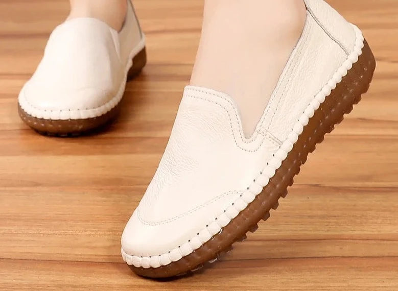 Women's Flats Handmade Shoes 2024 Spring Autumn Genuine Leather Ladies Shoe Flat Shoes Women Leather Retro Shoe