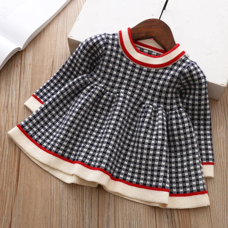 Children Winter Dress for Girls Baby Underwear Dress Kids Autumn Knitted Clothes Thick Dresses Teen High Quality Christmas Cloth