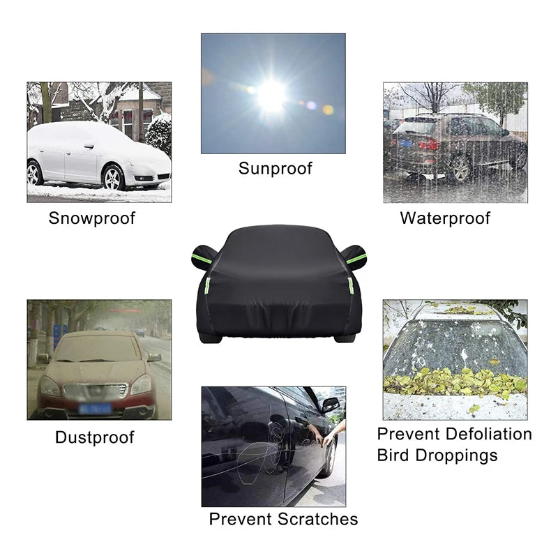 Universal Full Car Covers Outdoor Snow Resistant Sun Protection Cover for Toyota BMW Benz VW KIA MAZDA Peugeot