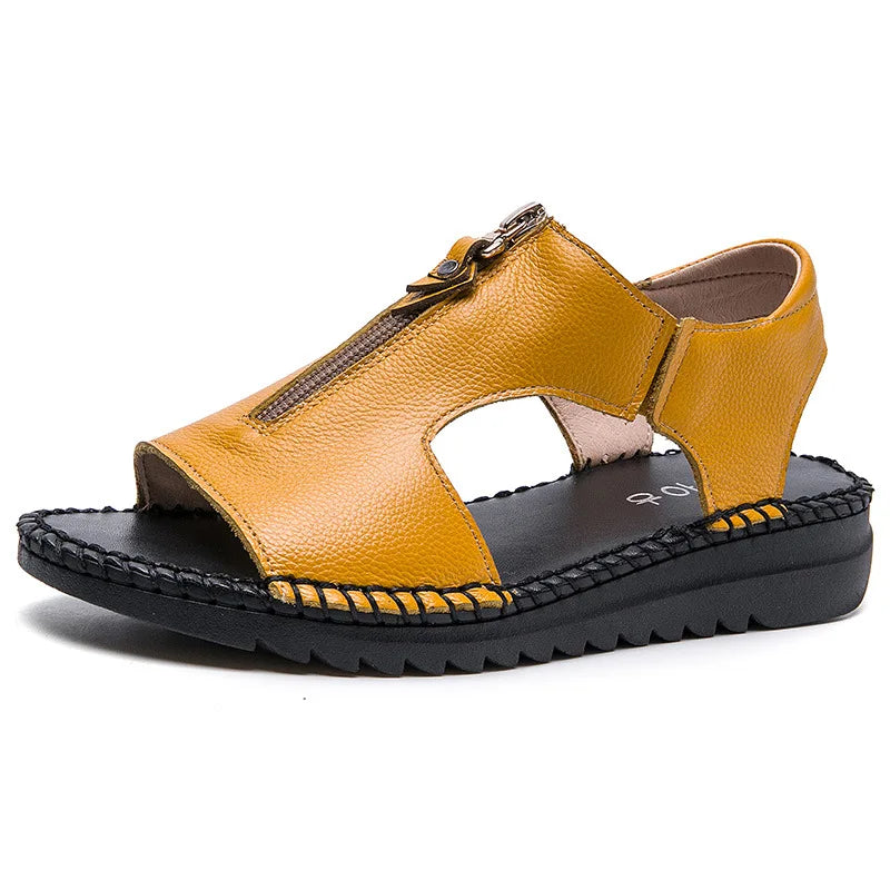 Women's Sandals Summer Genuine Leather Ladies Shoe Sandals Women Flat Heels Female Shoes