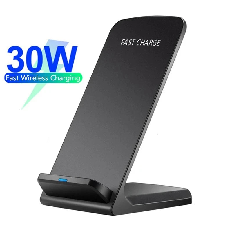 30W Wireless Charger Stand For iPhone 15 14 13 12 Pro 11 XS XR X 8 Samsung S22 S21 Induction Fast Charging Dock Station