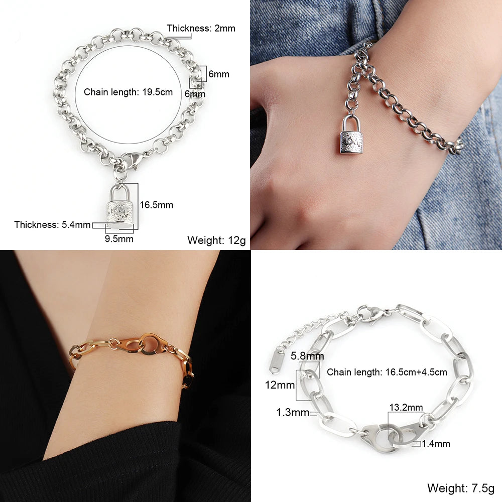 Bracelets With Stainless Steel Beads Bracelets For Women Gold Color Bracelet Heart Pendant Bracelets Charm Bracelet Jewelry Gift