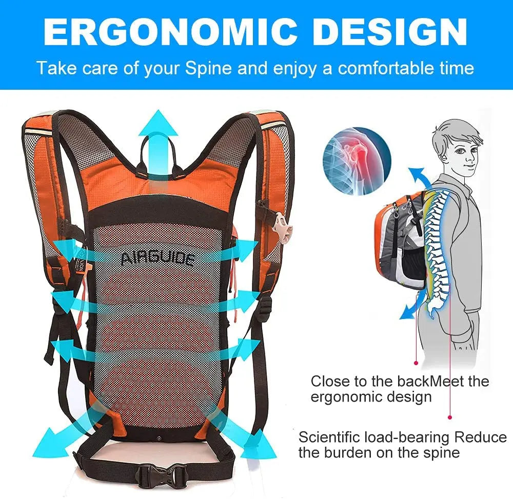 Sports Backpack for Climbing, Hiking, Running, Cycling, Hydration, Waterproof