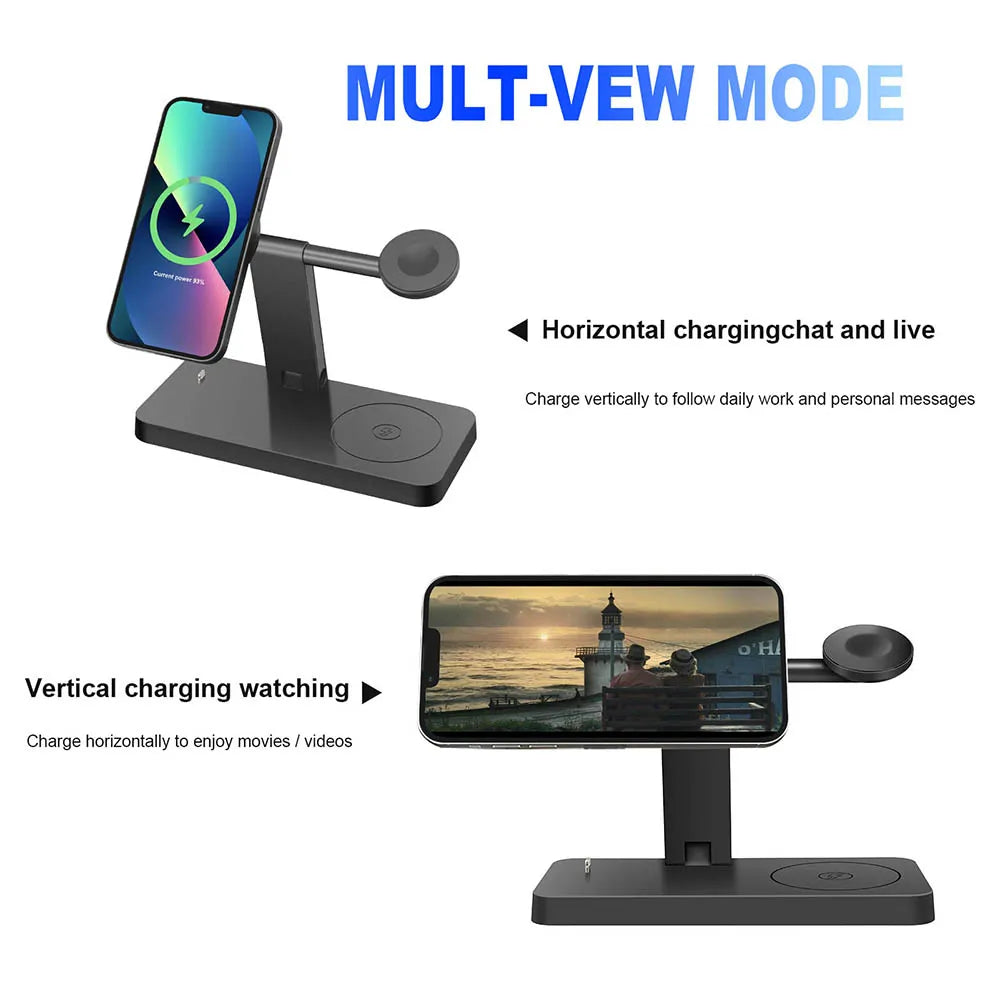 35W Magnetic Wireless Charger Stand For IPhone 14 13 12 Pro Max Mini 11 Apple Watch 4 In 1 Fast Charging for Airpods 3 IWatch 8