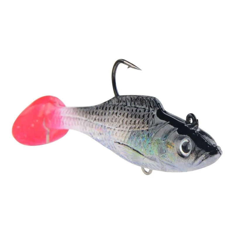 Small DD Fish 70mm 100mm Built-in counterweight  T Tail Soft Fishing Lures Single Hook Artificial Wobblers Bait