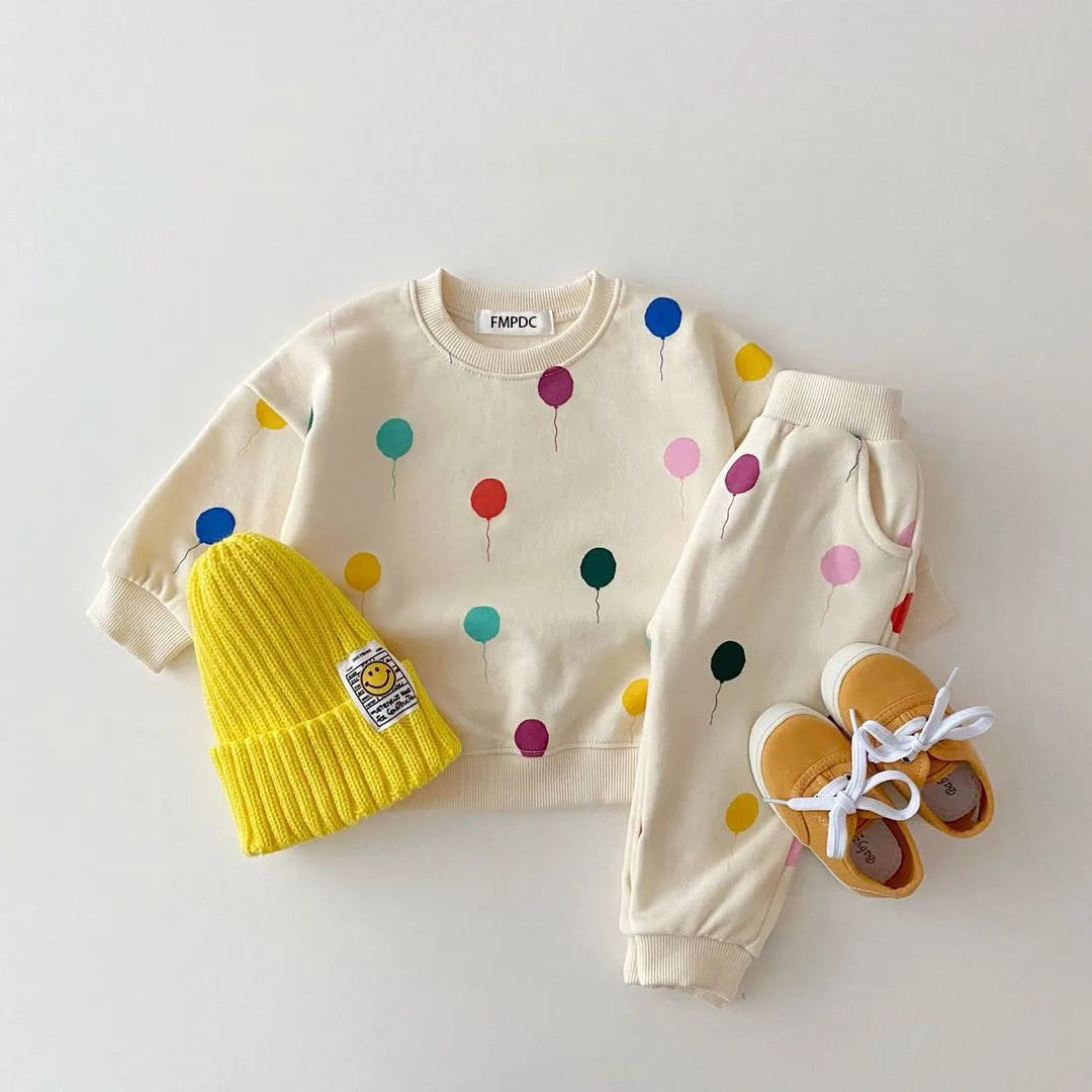 2024 New Spring Baby Girl Clothes Sets Cute Stitching Dress Pure Cotton Long Sleeve Female Baby Cartoon Print Dresses Clothing
