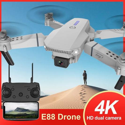 🥰Drones with Camera 4k HD UAV Aerial Photography Dual Camera Folding Aircraft E88 Remote Control Fixed Height Quadcopter