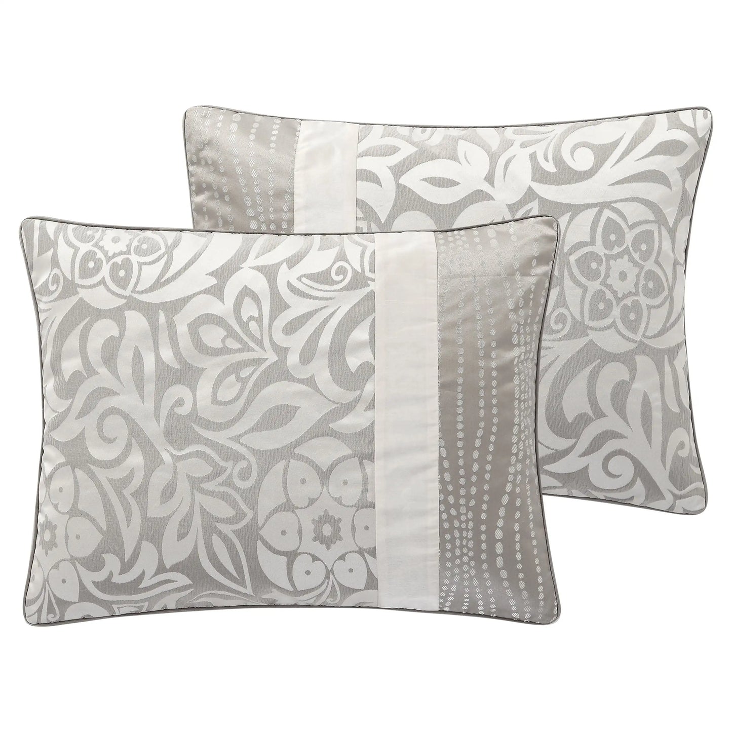 🛏️Home Arcadia 8-Piece Taupe Floral Comforter Set