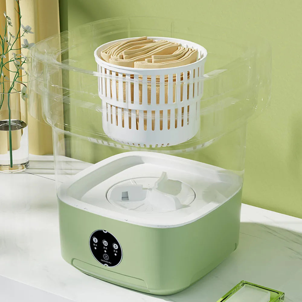 Spin Dryer Bucket for Clothes Travel Home Underwear Socks Mini Washer