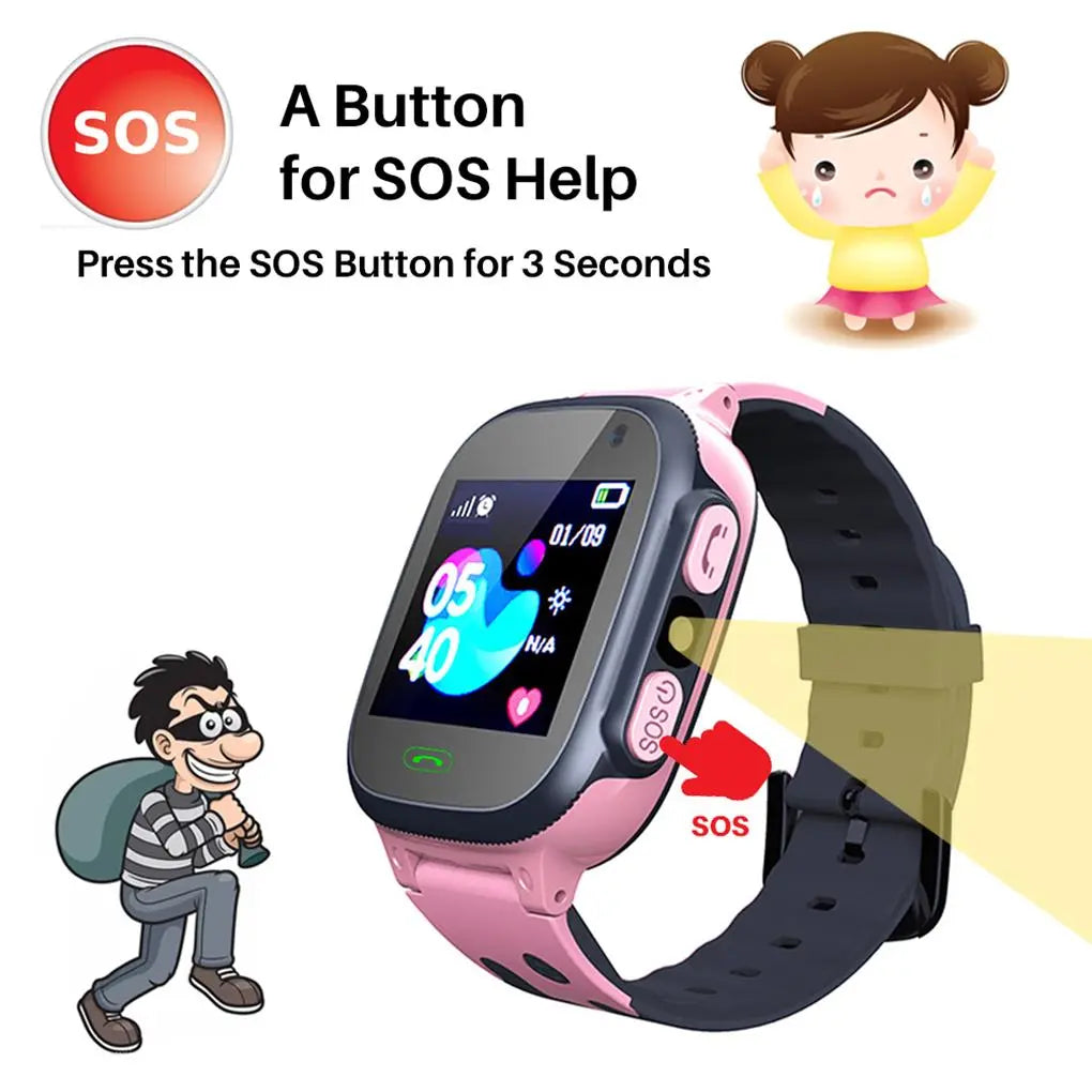 S1 2G Kids Smart Watch Phone Game Voice Chat SOS LBS Location Voice Chat Call Children Smartwatch for kids Clock