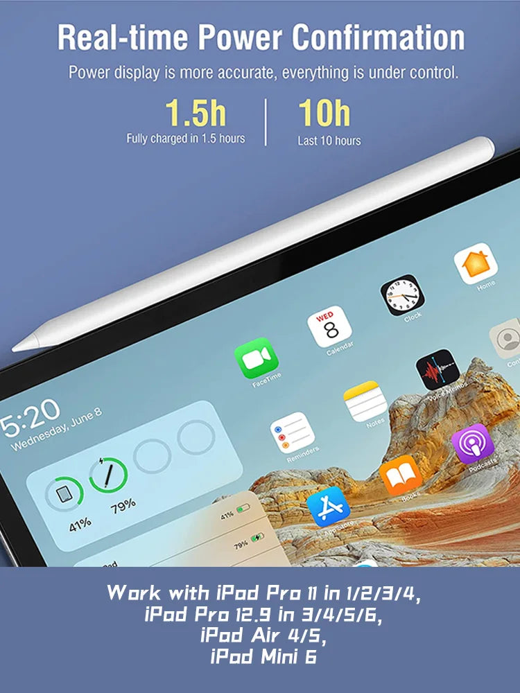 iPad Pencil 2nd Generation,Wireless Charging Stylus Pen,Same as Apple Pencil 2nd Generation,Work with iPad