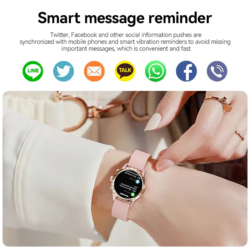 1.28 inch AMOLED Screen Smart Watch For Women Wireless Call Connect Phone Health Monitor Waterproof Sport Ladies Smartwatch
