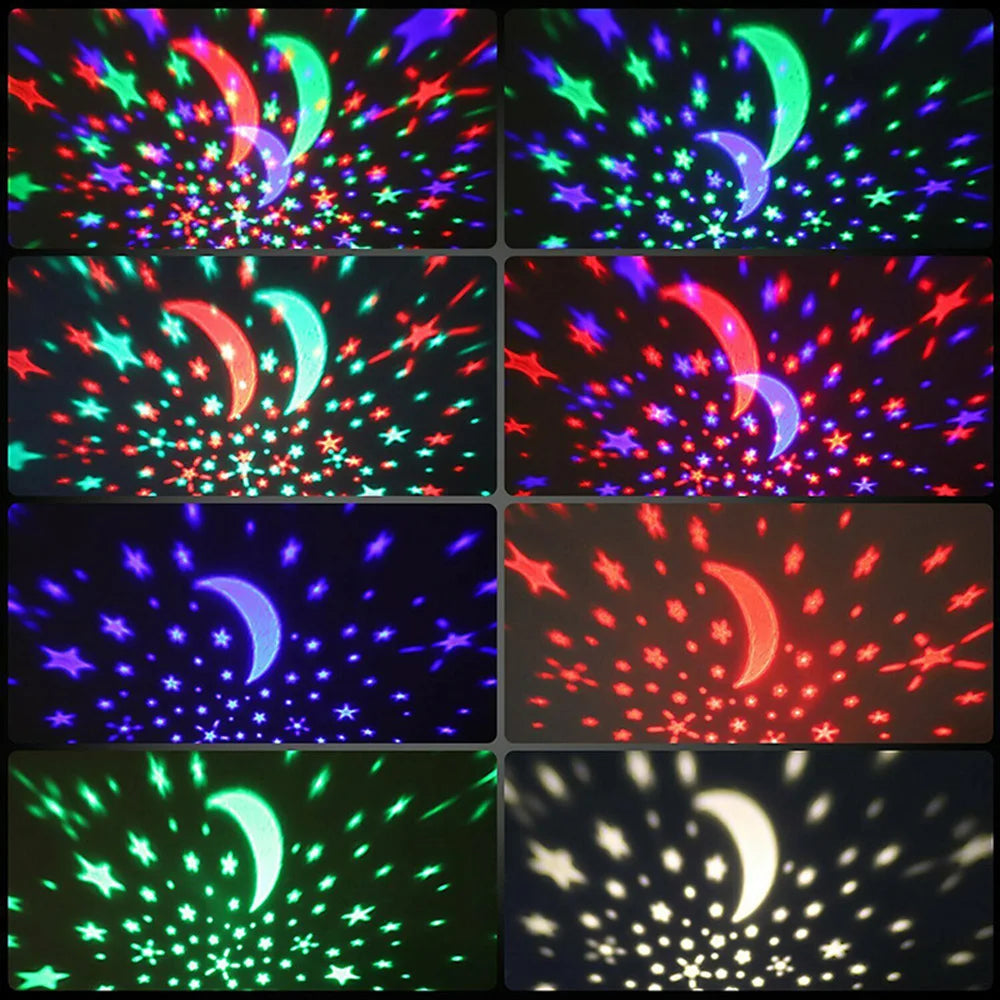 Projector Night Light Rotating Sky Moon Lamp Galaxy Lamps Home Bedroom DecorationStarlight Christmas Lights for Kids Gift