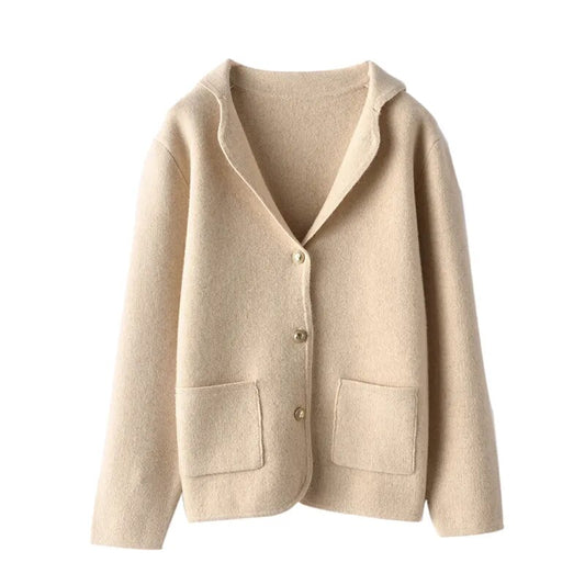 🍀Autumn and Winter 2022 New Cashmere Sweater Women's South Korean Suit Sweater Coat Short