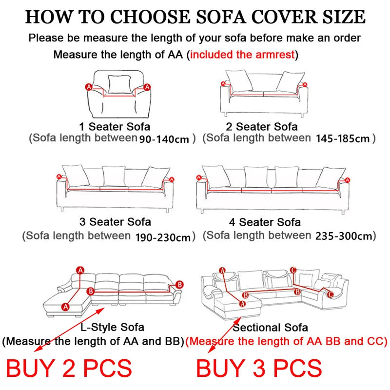 Velvet Sofa Cover for Living Room Thick Elastic Sofa Cover 1/2/3/4 Seater L Shaped Corner Sofa Cover Stretch Cover for Sofa