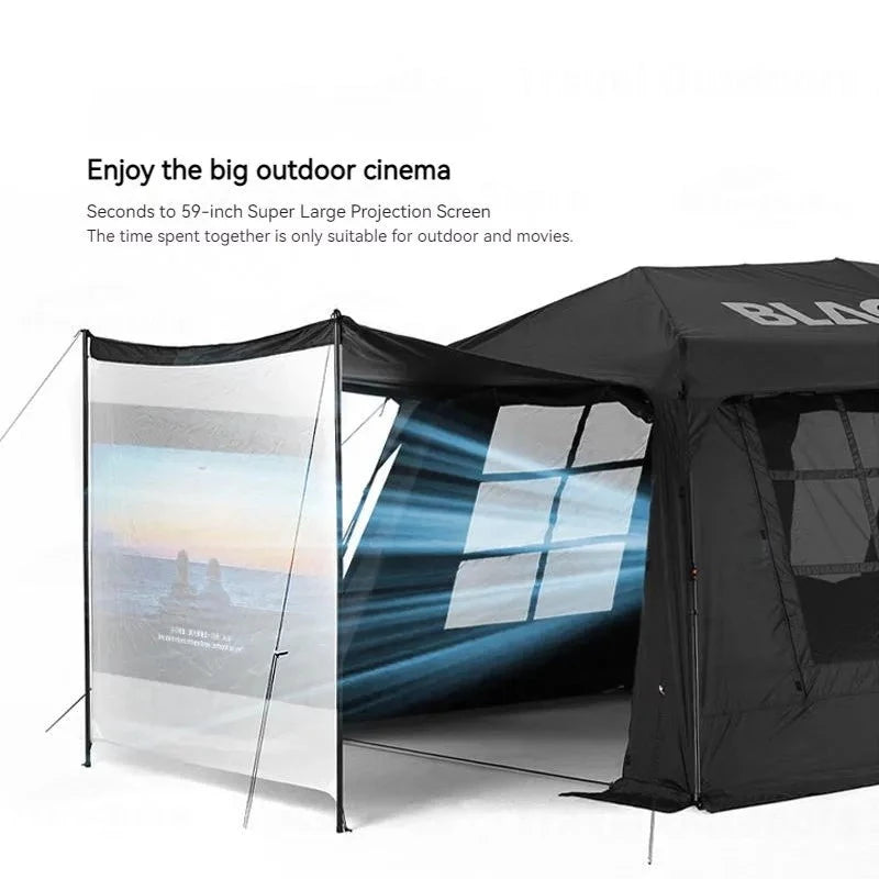 Naturehike BLACKDOG Gamping Automatic Tent Double Layer Cabin Tent With 59 Inch Projection Screen for 5-8 People Camping Travel