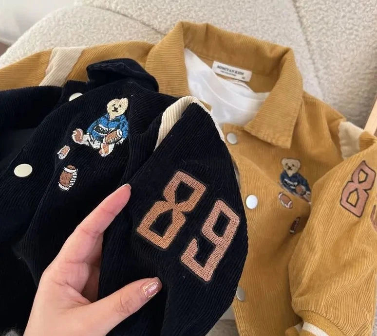 mimi😘 Corduroy Jackets for Baby Boys Girls Casual Spring Fall Outwear Toddler Kids Coat Clothes Sports Wear