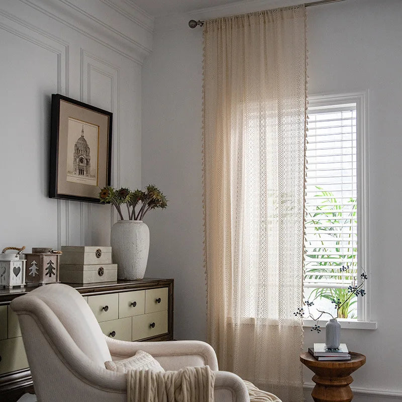 🤩Crochet Translucent Curtain for Living Room