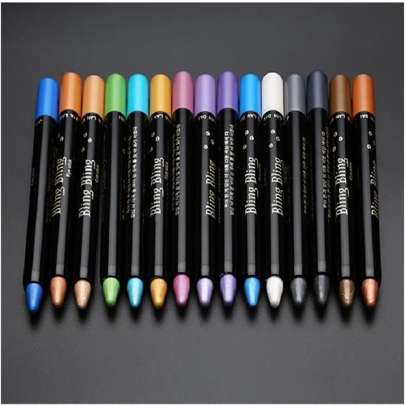 🐠Waterproof Pearlescent Eyeshadow Pencil Stick 15 Colors Lasting Glitter Shimmer Eye Shadow Pen Eyeliner Stick Eyes Makeup Tools