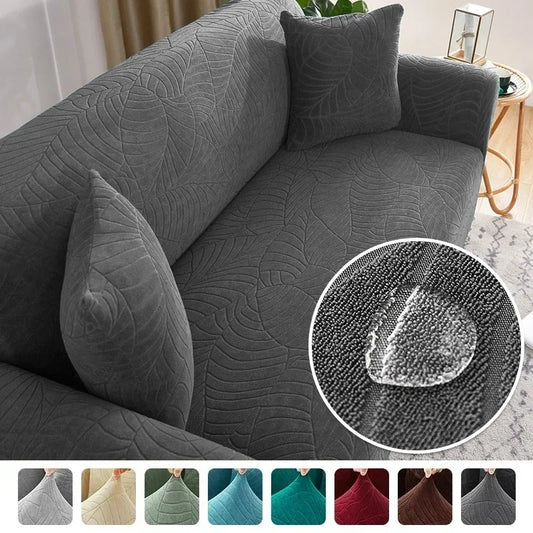Waterproof Jacquard Sofa Covers 1/2/3/4 Seats Solid Couch Cover L Shaped Sofa Cover Protector Bench Covers