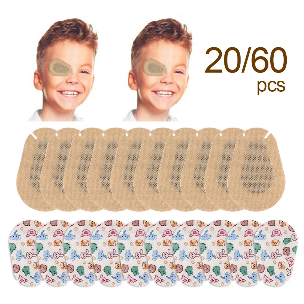 20/60Pcs Children Amblyopia Eye Patch Full Cover Monocular Correction Strabismus Breathable Medical Sterile Eye Patch Bandages