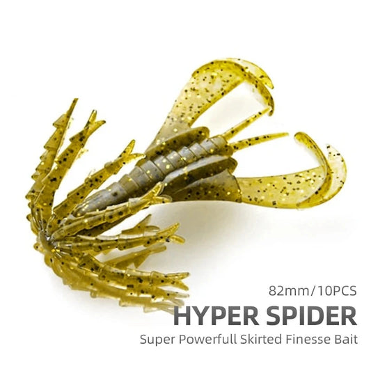 Fishing Lure HYPER SPIDER Super Powerfull Skirted Finesse Bait 82mm 5g Soft Lures Silicone Artificial Plastic Baits