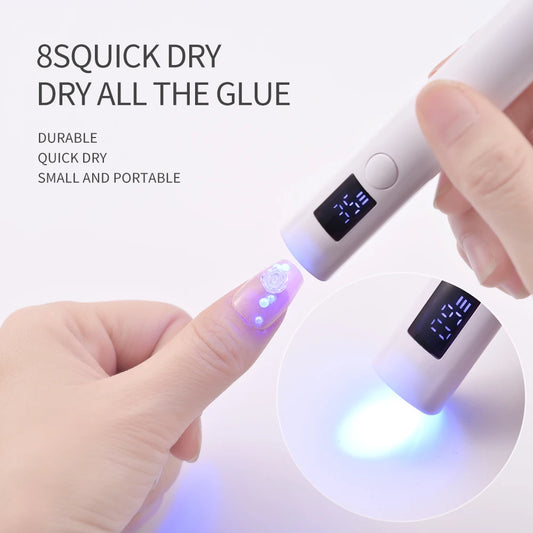 😘UV Nail Lamp Dryer Machine Portable USB Rechargeable UV LED Nail Quick Drying Light Handheld Manicure Lamp For Gel Varnish Tools