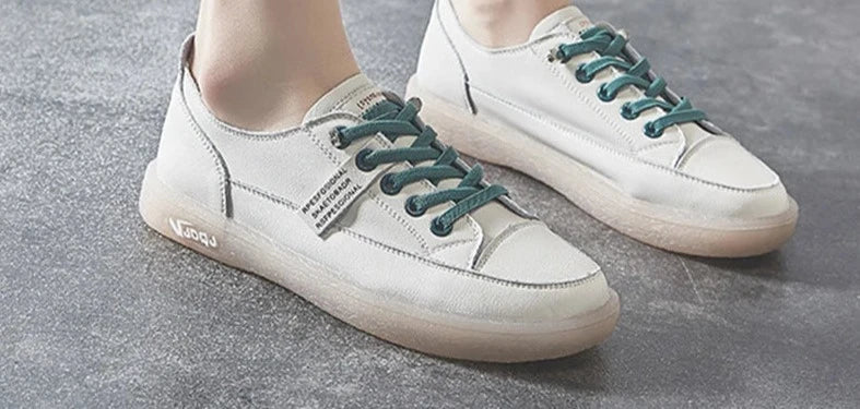 New Leather White Shoes Women's Classic Summer Women's Sneakers Fashion Loafers Soft and Comfortable Women's Sneakers