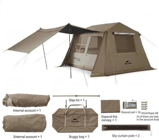 Naturehike Village 6.0 One Touch Tent Hut Automatic Tent for 4-8 People Family Tourist Camping Supplies Waterproof Double Layer