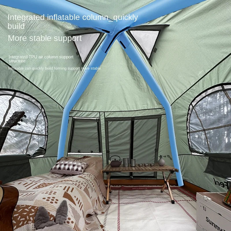 Outdoor Big Tent 5-8 People Family Exquisite Camping Inflatable Cabin Air Tent  Ultralight Tent  Tentes  Inflatable Party Tent
