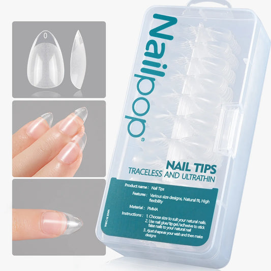 🍒Nailpop Extra Short Nail Capsule Half Matte Fake Nail Tips Almond Coffin Square Full Cover Acrylic Artificial Nails 600/120pcs