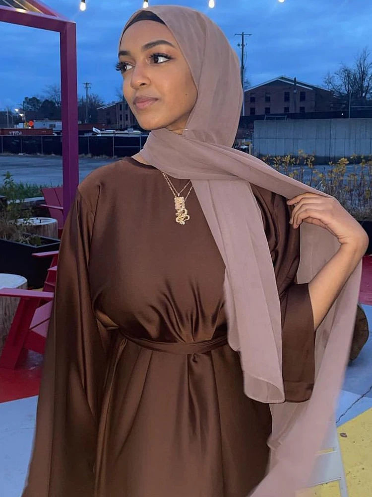 Plain Abaya Dress Muslim Women Modest Robe Islamic Clothing Dubai Turkey Hijabi Outfits Casual Ramadan Eid Kaftan (No Scarf)