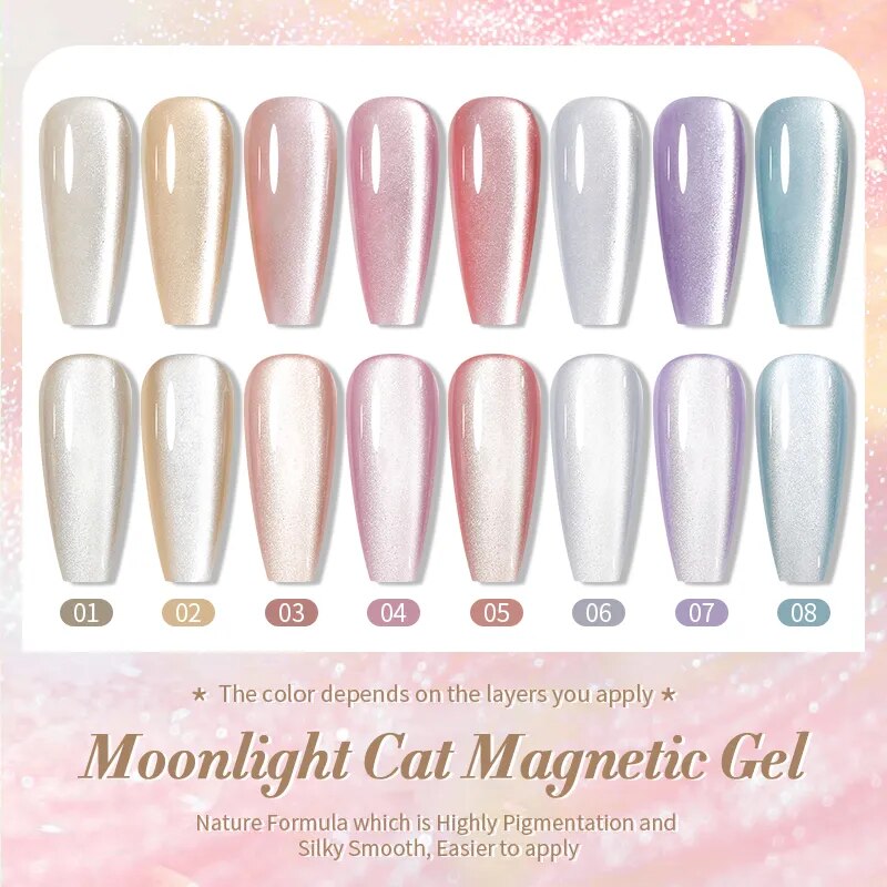 BORN PRETTY Moonlight Cat Magnetic Gel Nail Polish Semi Permanent Magic Holographics Glitter Soak Off UV Gel Varnish Nail Art