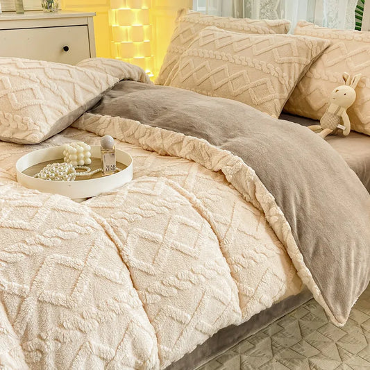☘️ Cover for Winter Super Warm Solid Color Comforter Cover Blanket Covers for Double Beds(without pillowcase)