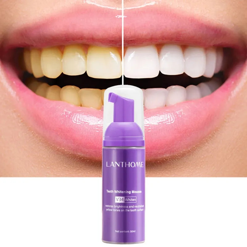🌼New 50ml Toothpaste Mousse V34 Teeth Cleaning Whitening Toothpaste Yellow Teeth Removing Tooth Stains Oral Cleaning Hygiene 2023