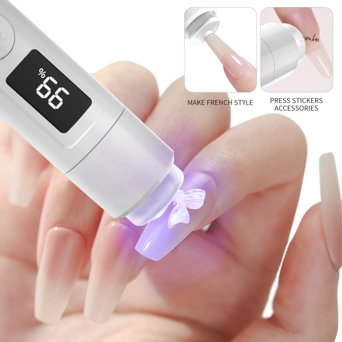 🍒Handheld light therapy lamp nail art word lamp stand 360 degree rotation multi-function stand nail chip baking lamp set