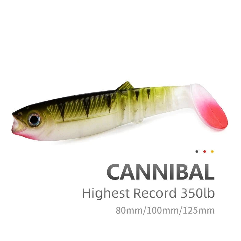 Cannibal Baits 80mm 100mm 125mm Artificial Soft Fishing Lures Wobblers Fishing Soft Lures Silicone Shad Worm Bass Baits