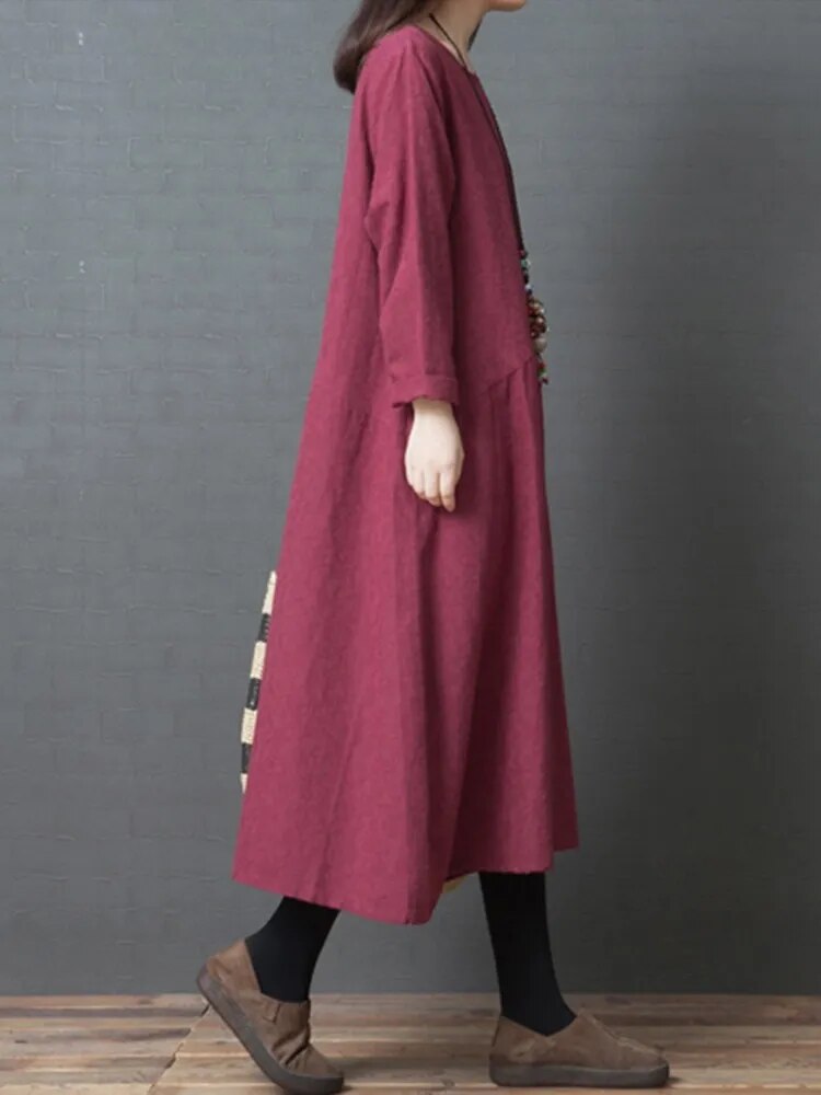 🌹Women Casual Dresses New Arrival 2023 Autumn Comfortable Female Cotton Linen Long Dresses