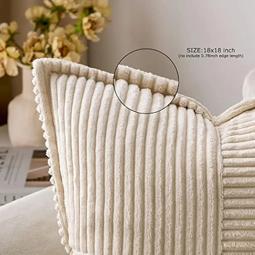 🌸 Cushion for Sofa Living Room Bed White Throw Cover Polyester Pillowcases for Pillows 45x45