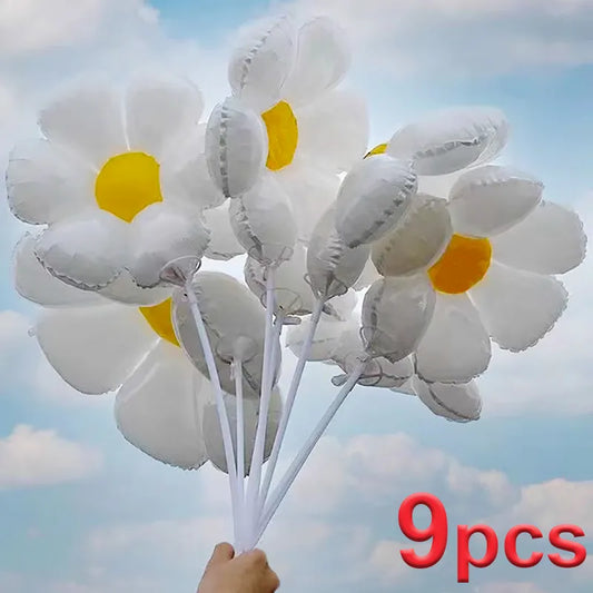 Daisy Flower Balloons Foil Sunflower Balloon Bubble Plumeria Helium Ball for Birthday Wedding Party Baby Shower Decoration