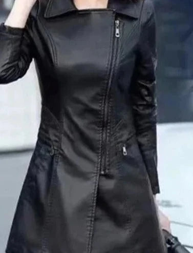 2023 Women Faux Leather Jacket Women's Leather Top Coat Spring and Autumn Fashion Leather Wind Coat Coat Veste Female streetwear