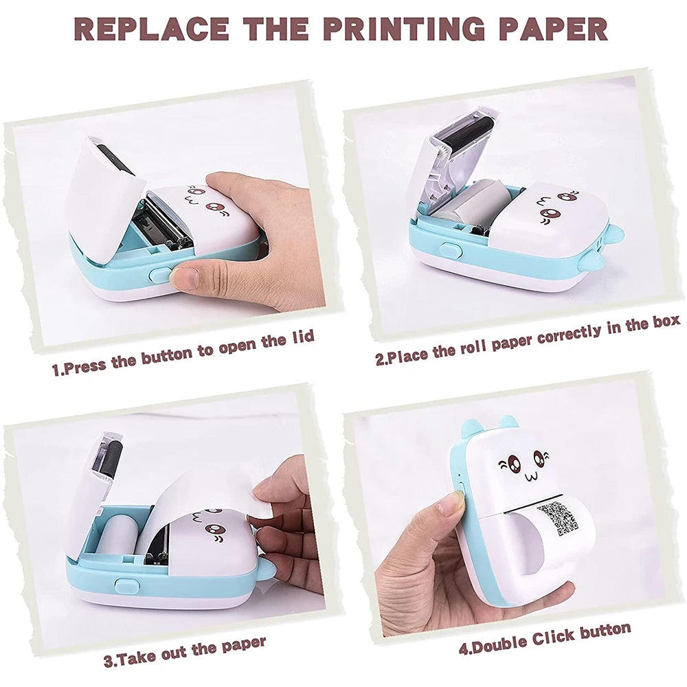 ☘️Portable Printer MINI CAT  Wireless Bluetooth Android IOS Printers