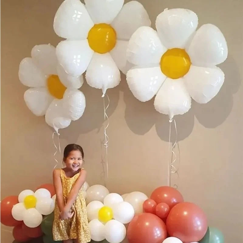 Daisy Flower Balloons Foil Sunflower Balloon Bubble Plumeria Helium Ball for Birthday Wedding Party Baby Shower Decoration