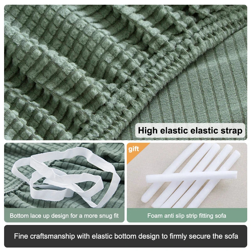 Elastic  Sofa Covers For Living Room Geometric ArmChair Knitted Corn Grid Fabric Sofa Slipcovers Chair Protector Home Decor